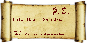 Halbritter Dorottya névjegykártya